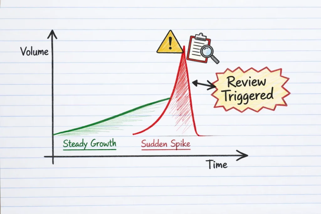 how sudden growth can trigger bank reviews on a Forex merchant account