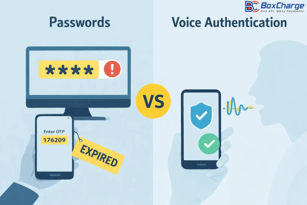 Voice authentication replacing passwords in high-risk payment gateway security