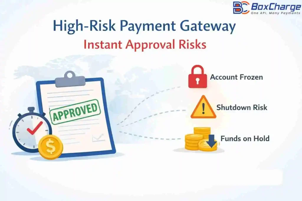 high-risk payment gateway instant approval risks and merchant account shutdown
