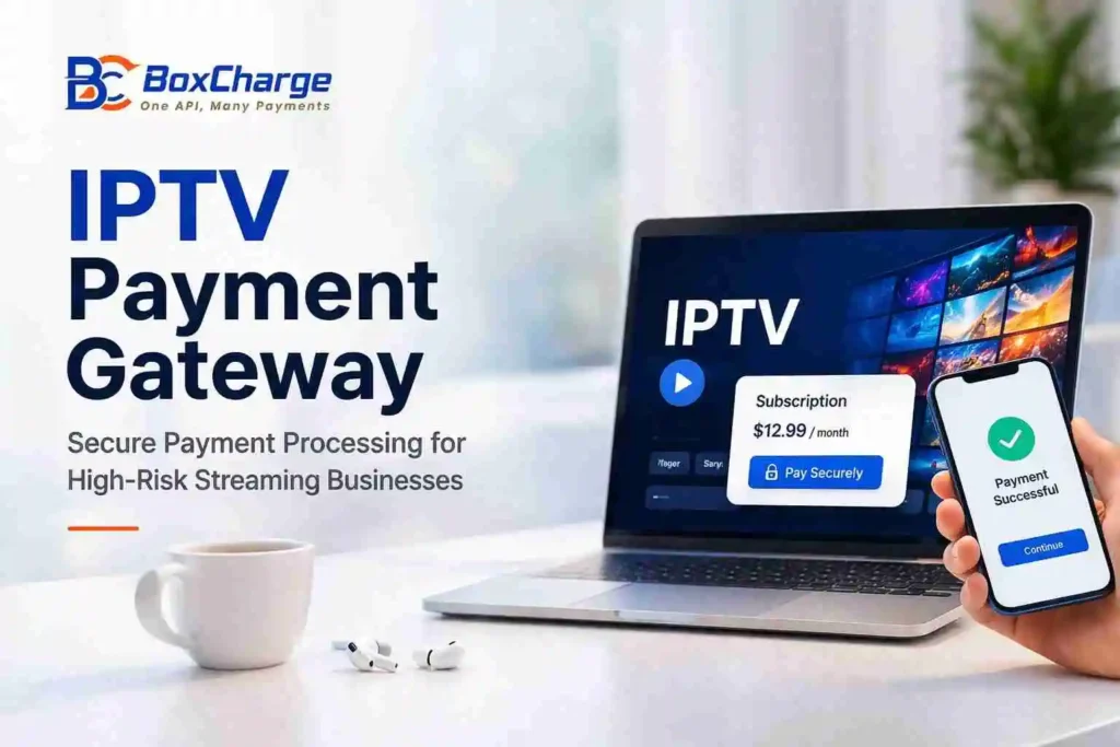 IPTV payment gateway for high-risk merchants, enabling secure global payment processing and subscription billing