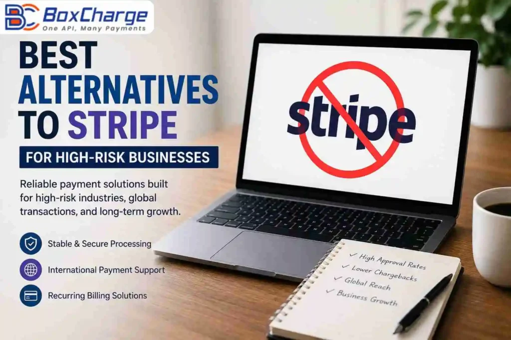 Alternatives to Stripe for high-risk businesses with secure payment processing and recurring billing support.